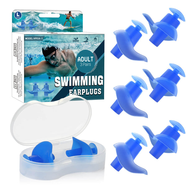 AquaResist Basic - Hearprotek 3 Pairs Waterproof Silicone Swimming Ear Plugs for Adults