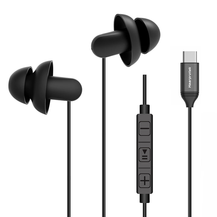 In-Ear Wired USB C Sleep Earbuds Earphones with Mic 