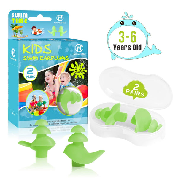  Green Soft Silicone Swimming Ear Plugs for Kids 